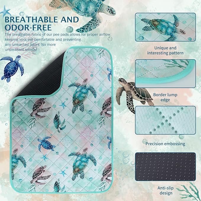 IEUUMLER Washable Pee Pads for Dogs, 1 Pack Reusable Waterproof Puppy Pads, Non-Slip Super Absorbent Dog Training Pad for Playpen Crate Bed EU012