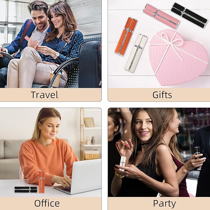 AF01ORG Leather Perfume atomiser, 5ml Bottom Fill Travel Perfume Bottle, Refillable Perfume Dispenser for Women & Men (AF01ORG, 5ml)