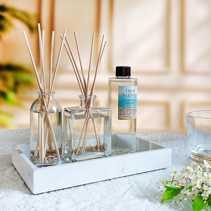 Urban Naturals Bay Rum & Sandalwood Reed Diffuser Scent Sticks Gift Set | Powdery Bay Rum, Sandalwood, Earthy Patchouli & Musk | A Bold, Spicy, Masculine Scent | Smells Like an Old Time Barber Shop