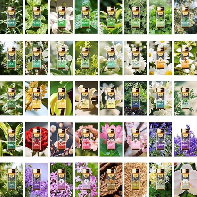 80 Pcs Pure Essential Oils for Diffusers for Home, Skin, Candle and Soap Making, 80 Scents - Tea Tree, Lavender, Lemon, Peppermint, Eucalyptus, Cinnamon, Rose and More, Aromatherapy Oils(80 * 5ML)