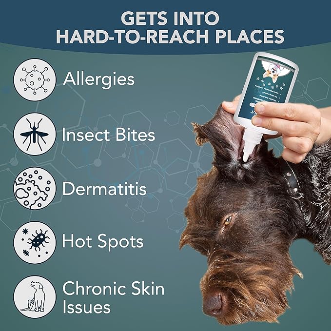 NOVEHA Pet Ear Drops with 1% Hydrocortisone | Ear Cleaner for Dogs & Cats for Earwax buildup, No-Sting Formula, Calms Itch & Reduces Painful Ear Infections 60mL (60ml (Pack of 2))