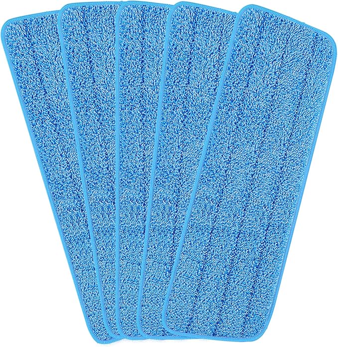 16.5 inch Reusable Mop Pads Microfiber Spray Mop Replacement Heads for Wet/Dry Mops Compatible with Bona Floor Care System (5 Pack)