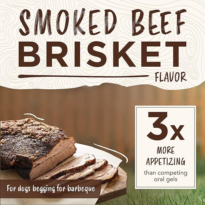 TropiClean Enticers Dog Teeth Cleaning Treat Gel | Beef Brisket Flavored Dog Toothpaste Alternative | 2 oz.