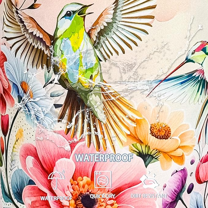 Hummingbird Laundry Basket Beautiful Bird Flower Foldable Oxford Cloth Funny Tote Bag Laundry Hamper Clothes Storage Bucket Toy Organizer For Bathroom/Laundry Storage/Bedroom 18.9x16.5 Inch