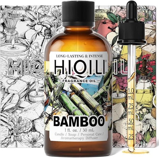 HIQILI Bamboo Fragrance Oil for Scent Diffuser, Idea for Candle & Soap Making, DIY Room Air Fresheners, New Car Scent - 1 Fl Oz