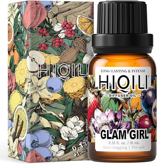 HIQILI Glam Girl Diffuser Oil, Long-Lasting Refill for Diffusers & Humidifiers, Hotel-Grade Scent Suitable for Home Use - 0.34 Fl Oz