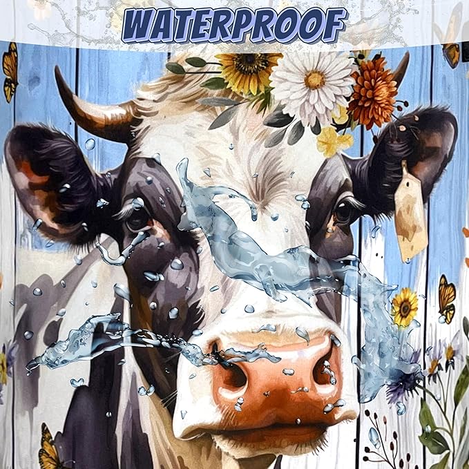 Cute Animal Cows Laundry Basket Foldable Colorful Flowers Laundry Hamper With Handle Oxford Cloth Portable Clothes Storage Organizer Basket 18.9"x16.5" Laundry Bag For Laundry Room/Bedroom/Bathrooms