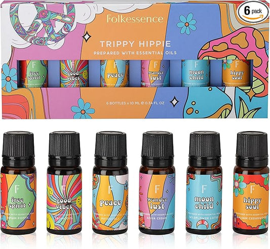 Folkulture Essential Oils for Diffusers Oil | Set of 6 Fragrance Oil, Patchouli & Cedarwood | Essential Oils for Diffusers | Diffuser Oils Scents for Home