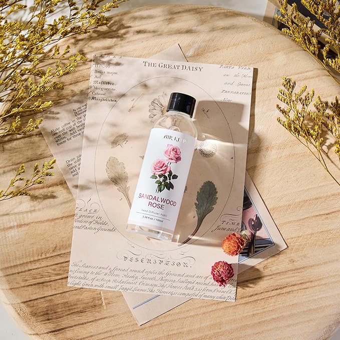 Airkeep Reed Diffuser Oil Refill/Sandalwood Rose/3.38oz（100ml/1 Pack/Scented Oil Refill for Reed Diffuser Home Fragrance for Bedroom, Bathroom Office Home Decor