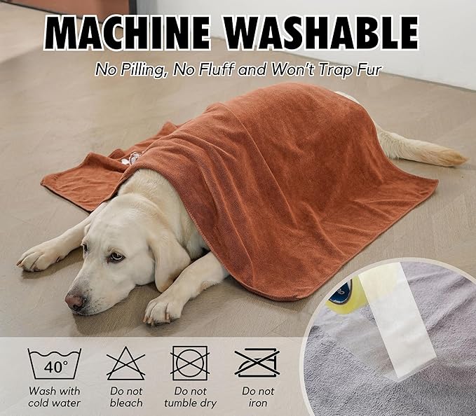 InnoBeta Dog Towels Gifts for Drying Dogs, Pack of 2, Monogrammed Dog Towels, 40 Inch X 23.6 Inch, Perfect Dog Shower & Bath Supplies for Large, Medium or Small Dogs - Initial L