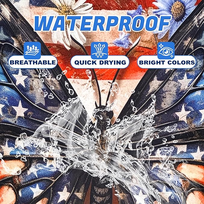 American Flag Butterfly Laundry Basket Daisy Flowers Oxford Cloth Laundry Hamper With Handle Foldable Portable Clothes Storage Basket 18.9 X 16.5 Inch Storage Bag For Laundry Room/Bathroom/Bedroom