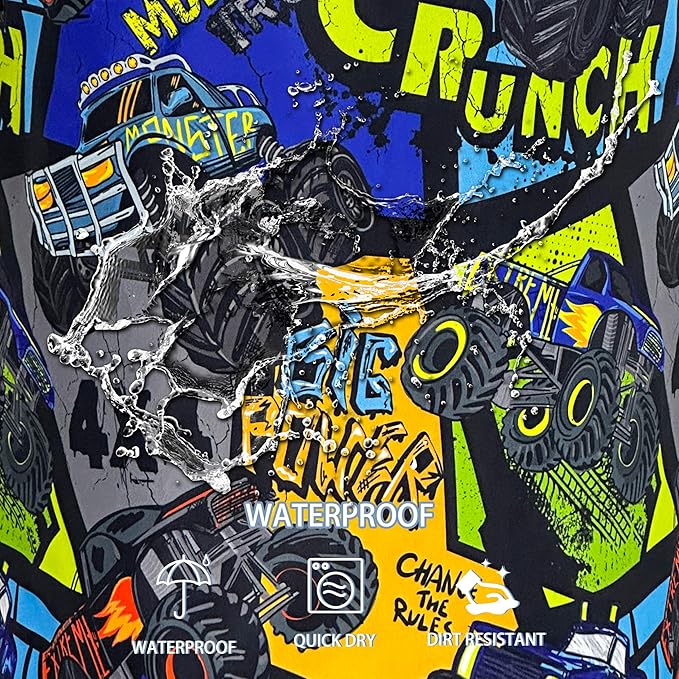 Truck Laundry Basket Big Rig Cartoon Foldable Waterproof Oxford Cloth Funny Tote Bag Laundry Hamper Clothes Storage Bucket Toy Organizer For Bathroom/Laundry Storage/Bedroom 18.9x16.5 Inch