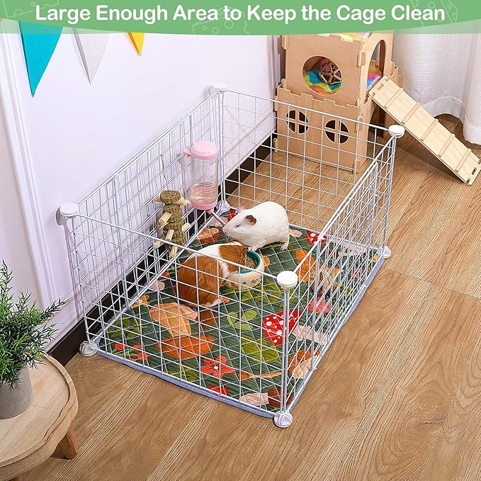 2 Pack Guinea Pig Bedding, Washable Guinea Pig Cage Liner Reusable Guinea Pig Mat Waterproof Guinea Pig Bedding for Cage, Super Absorbant Guinea Pig Pee Pads for Small Animals Hamster Rabbit Squirrel