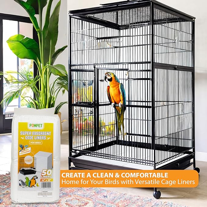 14" X 18" Disposable Bird cage Liners 50 Units, Super Absorbent, Parakeets, Cockatiels, Doves, Canaries, Parrots