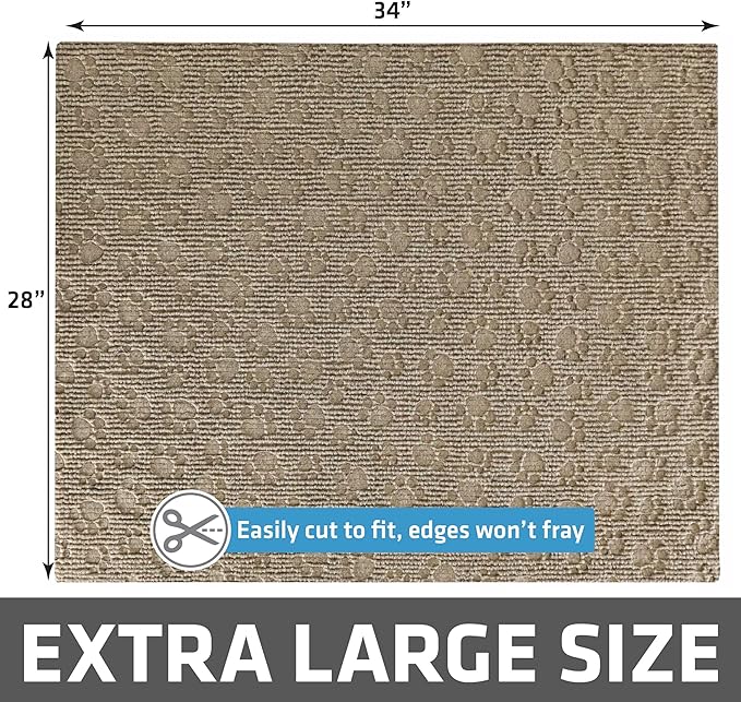 Drymate Premium Cat Litter Trapping Mat (Debossed Paw), Traps Mess from Box, Protects Floors, Urine-Proof, Machine Washable, Soft on Kitty Paws, Absorbent, Waterproof (USA Made, Recycled Content)