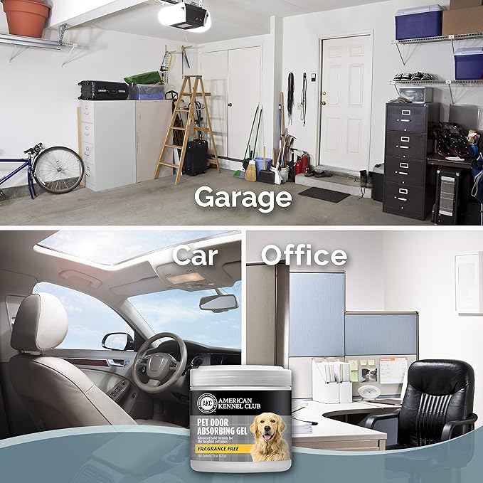 AMERICAN KENNEL CLUB SMELLS BEGONE Pet Odor Absorber Gel - Air Freshener & Odor Eliminator - Fragrance Free - 15 Ounce - 2 Pack