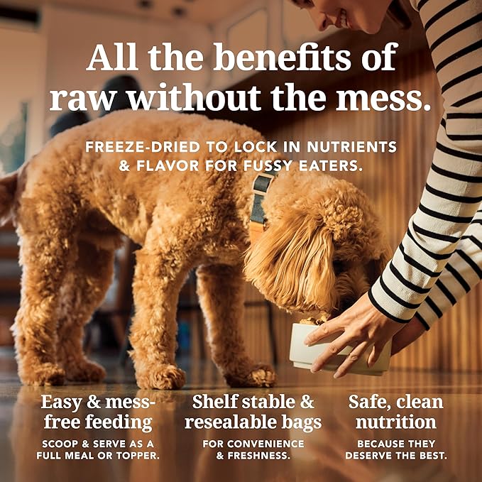 K9 Natural Lamb and Venison Freeze Dried Dog Food, High-Meat and Natural Complete Meal or Meal Toppers for Dogs, Grass-Fed Lamb and Venison from New Zealand, Grain-Free, GMO-Free, 4lb