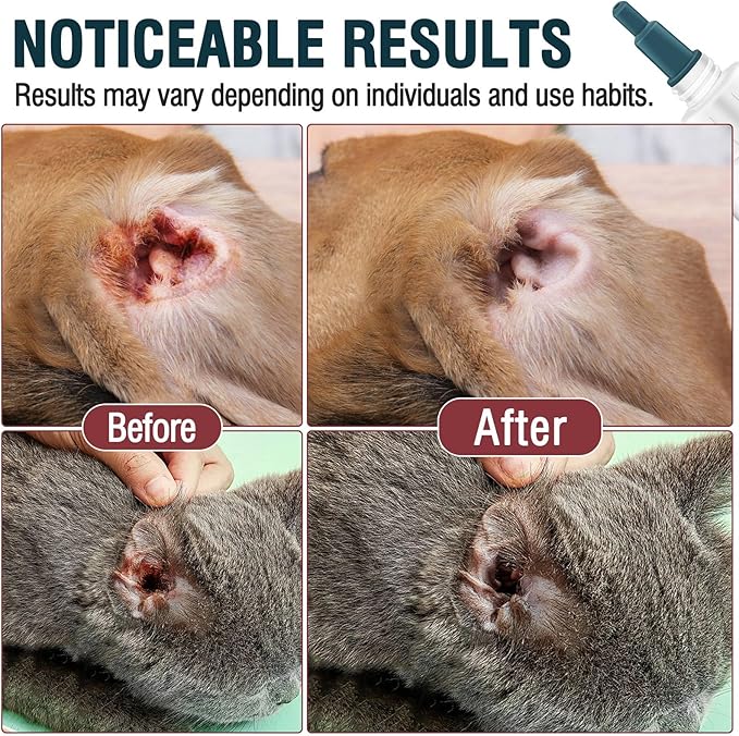 Dog Ear Infection Treatment Drops, Cat Ear Cleaner to Help Remove Debris &Smell for Cats & Dogs,Soothe and Relieve Itchiness