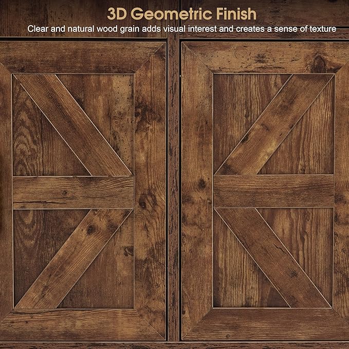 BarberPub Portable Shampoo Station, Shampoo Bowl with Cabinet & Drawer, Salon Geometric Finish Station with Sprayer Faucet, Barber Storage Equipment with Hair Wash Backwash Sink 3439 (Rustic Brown)