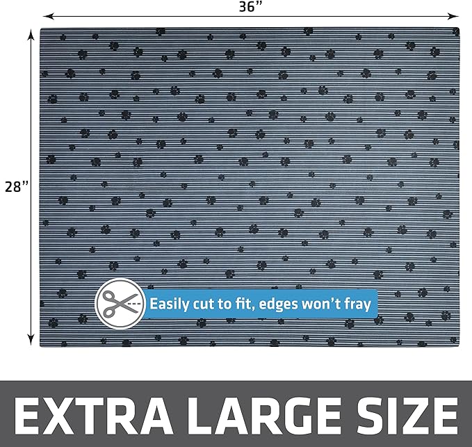 Drymate XL Original Cat Litter Mat, Contains Mess from Box, Protects Floors, Urine-Proof, Machine Washable, Soft on Kitty Paws, Absorbent, Waterproof (USA Made, Recycled Content) (28”x36”)(GreyStripe)