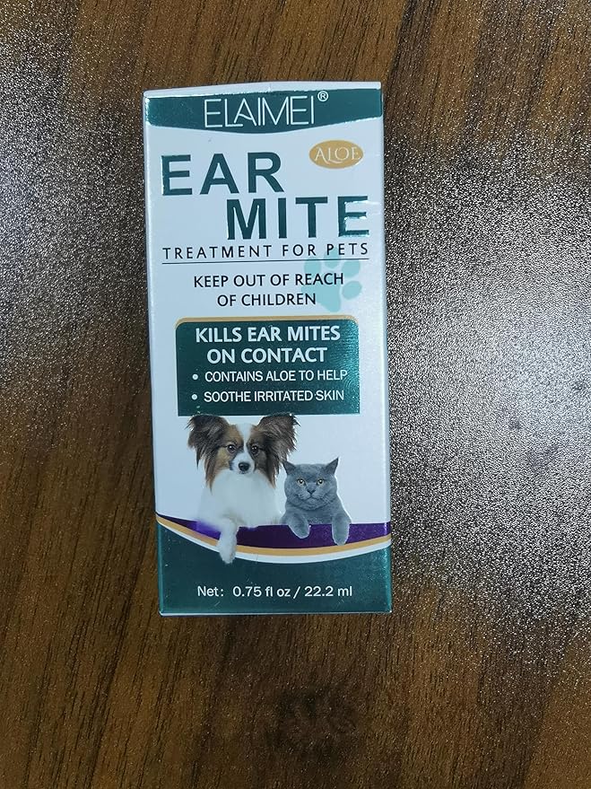 Ear Mite Treatment for Dogs & Cats, Advanced Formula for Pet Ear Cleaner Drops - 0.75 fl oz / 22ml