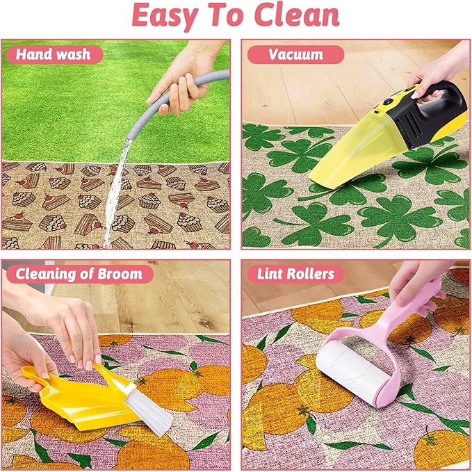 kathson 4 Pcs Guinea Pig Cage Liner Washable Small Animals Bedding Waterproof Guinea Pig Training Mat Reusable Pee Pads for Hamster Rat Chinchilla Hedgehog Gerbil