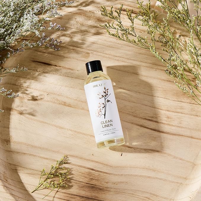 Airkeep Reed Diffuser Oil Refill/Clean Linen/3.38 oz(100ml)/2 Pack/Scented Oil Refill for Reed Diffuser Home Fragrance for Bedroom, Bathroom Office Home Decor