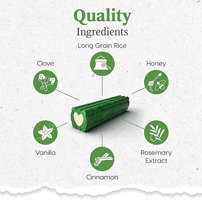 ARK NATURALS Brushless Toothpaste, Dog Dental Chews for Medium Breeds, Vet Recommended for Plaque, Bacteria & Tartar Control, Value Pack, Green Outer Layer, Beige Filling, Cinnamon, 54 Oz