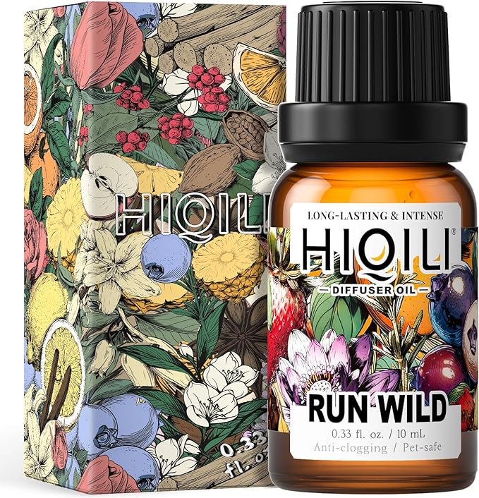 HIQILI Diffuser Oil for Humidifier & Reed Diffusers, Suitable for Home and Other Scenarios, Long Lasting Scent - Run Wild, 0.34 Fl Oz