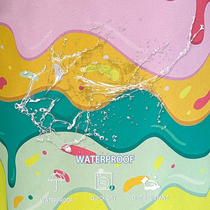 Ice Cream Laundry Basket Desserts Cartoon Pattern Foldable Oxford Cloth Funny Tote Bag Laundry Hamper Clothes Storage Bucket Toy Organizer For Bathroom/Laundry Storage/Bedroom18.9x16.5 In