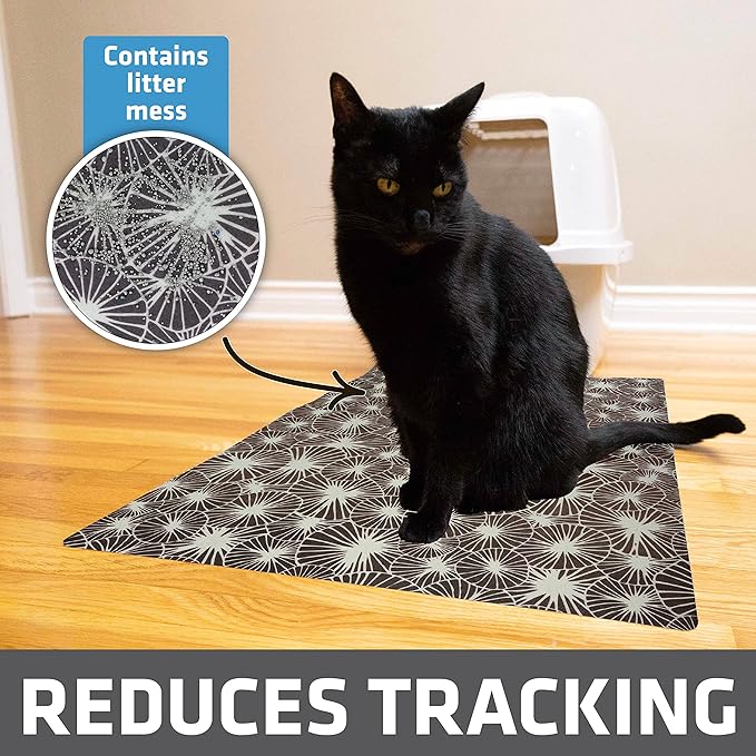 Drymate Original Cat Litter Mat, Contains Mess from Box, Protects Floors, Urine-Proof, Machine Washable, Soft on Kitty Paws, Absorbent, Waterproof (USA Made, Recycled Content) (20”x28”)(Kahopo Grey)