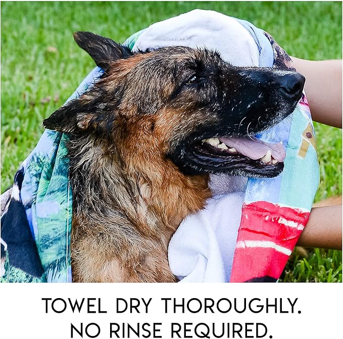 Wipes | Rinse Free Shampoo Mittens | Dogs & Cats | Bath Wipes | Bathing & Washing Pets, Hypoallergenic | No Rinse Wash Mitt | Grooming | Lather Wipe Dry