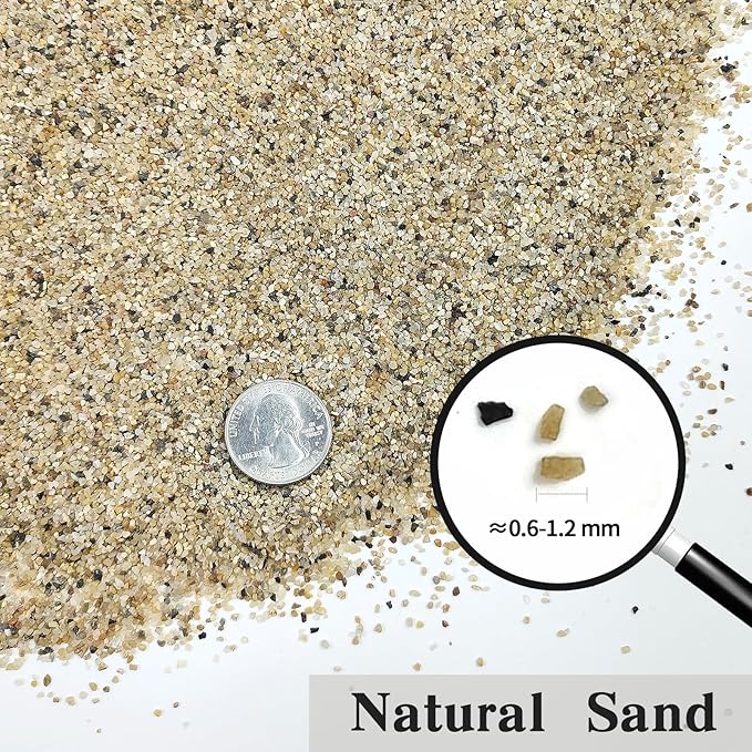 20 lbs Aquarium Sand, 0.6-1.2 mm Aquarium Substrate for Freshwater Fish Tank. Decorative River Rocks Gravel for Fish Tank, Plants Potted, Fire Pits, Candle, Vase and Crafts