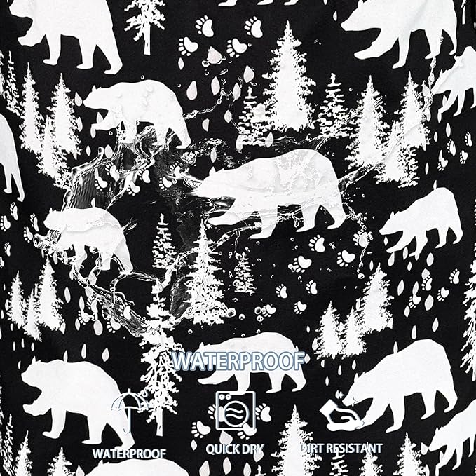 Bear Laundry Basket Forest Bear Paw Foldable Oxford Cloth Funny Tote Bag Laundry Hamper Clothes Storage Bucket Toy Organizer For Bathroom/Laundry Storage/Bedroom 18.9x16.5 Inch