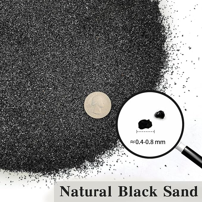5 lbs Black AquariumSilica Sand. Decorative Aquarium Gravel Substrate for Fish Tank, Plants Potted, Fire Pits, Candle, Vase Filler and Crafts