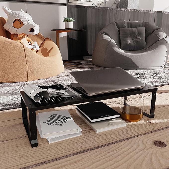 Adjustable Expanable Stackable Spice Rack Shelf Pantry Storage Organizer for Kitchen Cabinet,Countertop,Bathroom and More.Space is no Longer Limited(3Packs/Black/Medium)