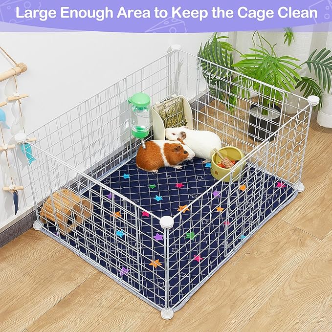 2 Pack Guinea Pig Bedding, Washable Guinea Pig Cage Liner Reusable Guinea Pig Mat Waterproof Guinea Pig Bedding for Cage, Super Absorbant Guinea Pig Pee Pads for Small Animals Hamster Rabbit Squirrel