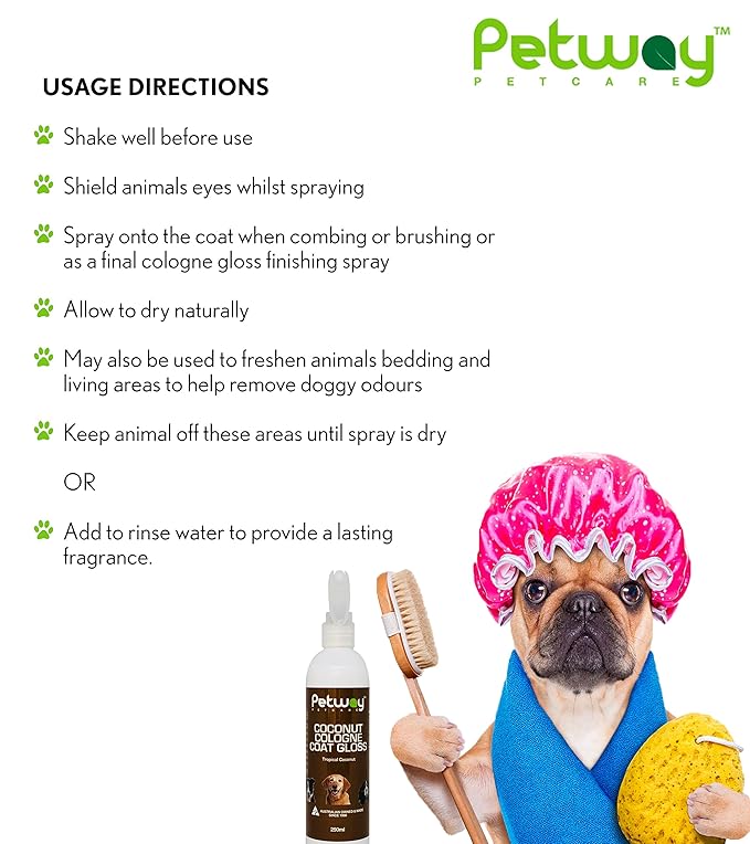 Petcare Coconut Dog Cologne, Natural Dog Cologne Spray with Coconut, Dog Deodorising Spray, Dog Odour Eliminator for Home, Dog Deodorant Spray for Smelly Dogs, Dog Grooming Spray, 250ml