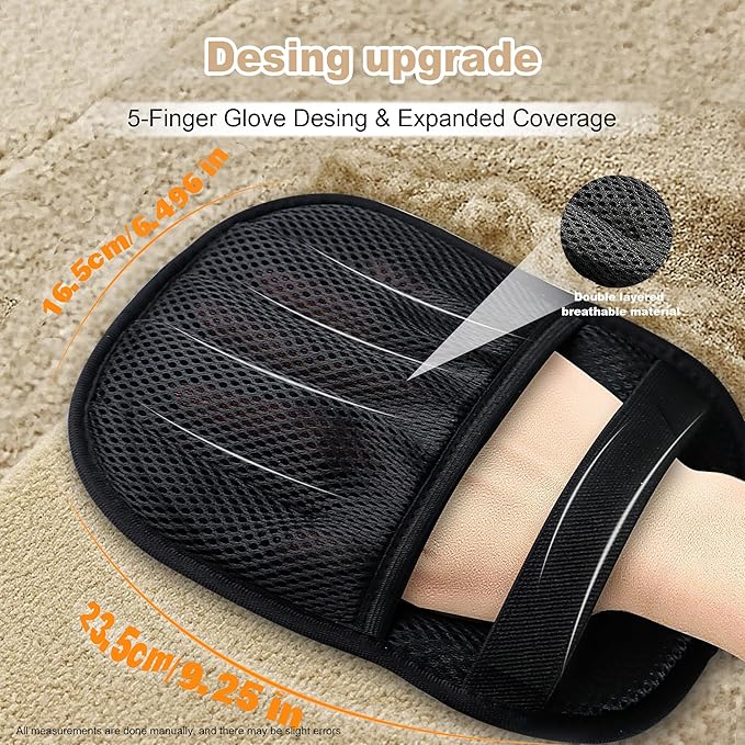 4PCS Pet Hair Removal Glove for Cats, Upgraded Five-Finger Electrostatic Pet Hair Remover Glove, Reusable Magic Brush Pet Hair Removal Tool for Laundry, Couch, Carpet & Car Seat