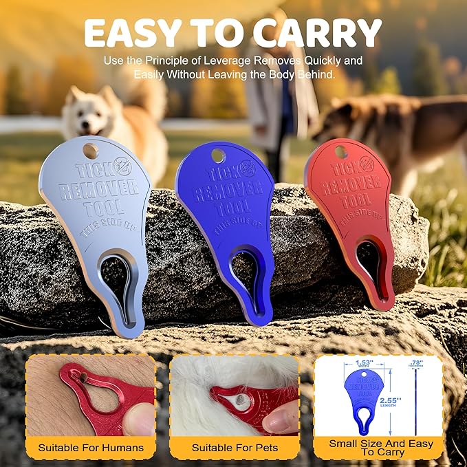 Tick Remover Tool 3 Pack, Suitable for Pets, Animals, and Humans, Portable Outdoor Living Essential Tick Remover Tools, Quick and Safe, and Reliable.