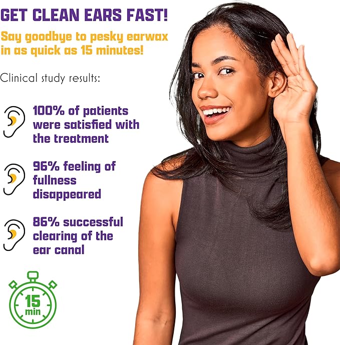 eosera Ear Wax MD Cleaning Kit - Fast-Acting Ear Wax Removal Drops & Rinse Bulb - Doctor Recommended, Clinically Proven Earwax Dissolver for Adults & Kids - Works in 15 Minutes - 10 Vials