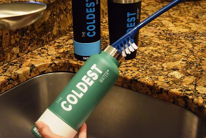 The Coldest Water Bottle Brush - Long Handle 3 in 1 Cleaning Kit for Stainless Steel Water Bottles, Lids, Straws. Tumblers, Coffee Mugs & Baby Bottles - Perfect Cleaner for Narrow Neck Bottles