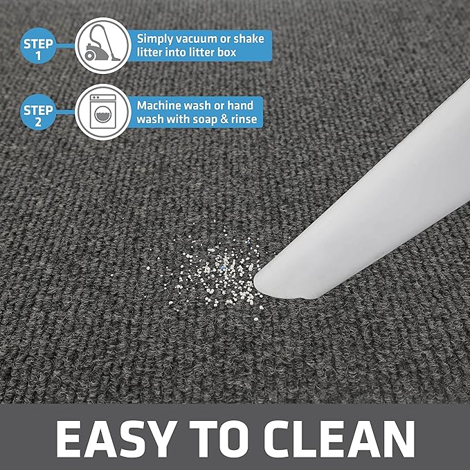 Drymate Jumbo XXL Cat Litter Trapping Mat, Traps Mess from Box, Waterproof Urine-Proof, Machine Washable, Ultra Soft on Paws & Absorbent, Kitten Supplies (USA Made, Recycled Content)(30x45)(Dark Grey)