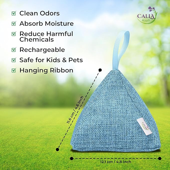 4 Pack Bamboo Charcoal Air Purifier Bags 200 Grams Each - Odor Absorber & Eliminator for Home, Car, Pets, Activated Charcoal Natural Freshener, Eco-Friendly & Reusable Designer Colors)