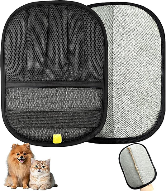 Upgraded Pet Hair Removal Gloves for Cats & Dogs, Five-Finger Electrostatic Reusable Magic Brush for Effortless Pet Hair Remover Tool on Carpet, Clothing, Laundry, Couch, Car Seat