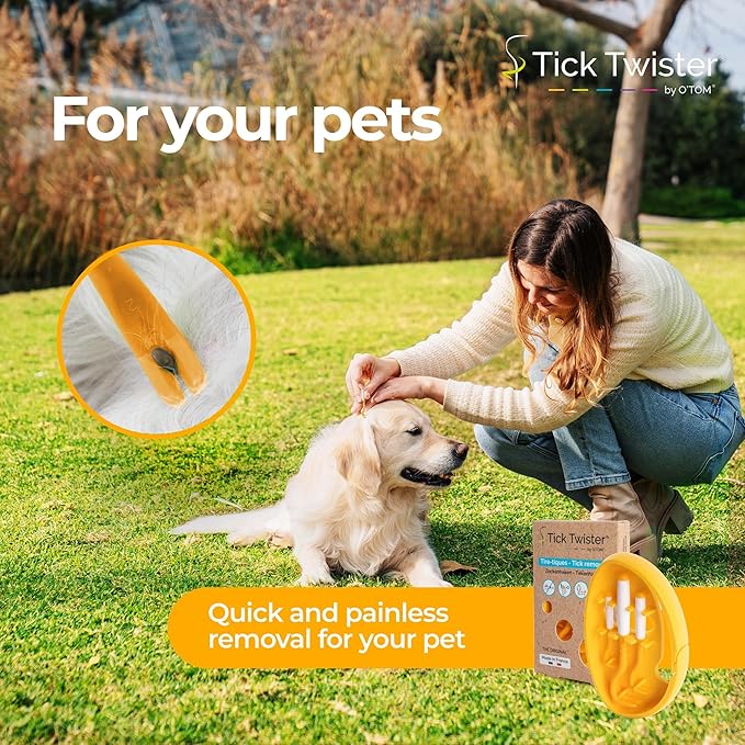 Tick Twister Tick Remover for Dogs and Human - Made in France - Tick Puller for Humans and Dogs - 3 Different Sizes - Dog Tick Removal Tool - Also for All Other Pets - Tick Nipper in