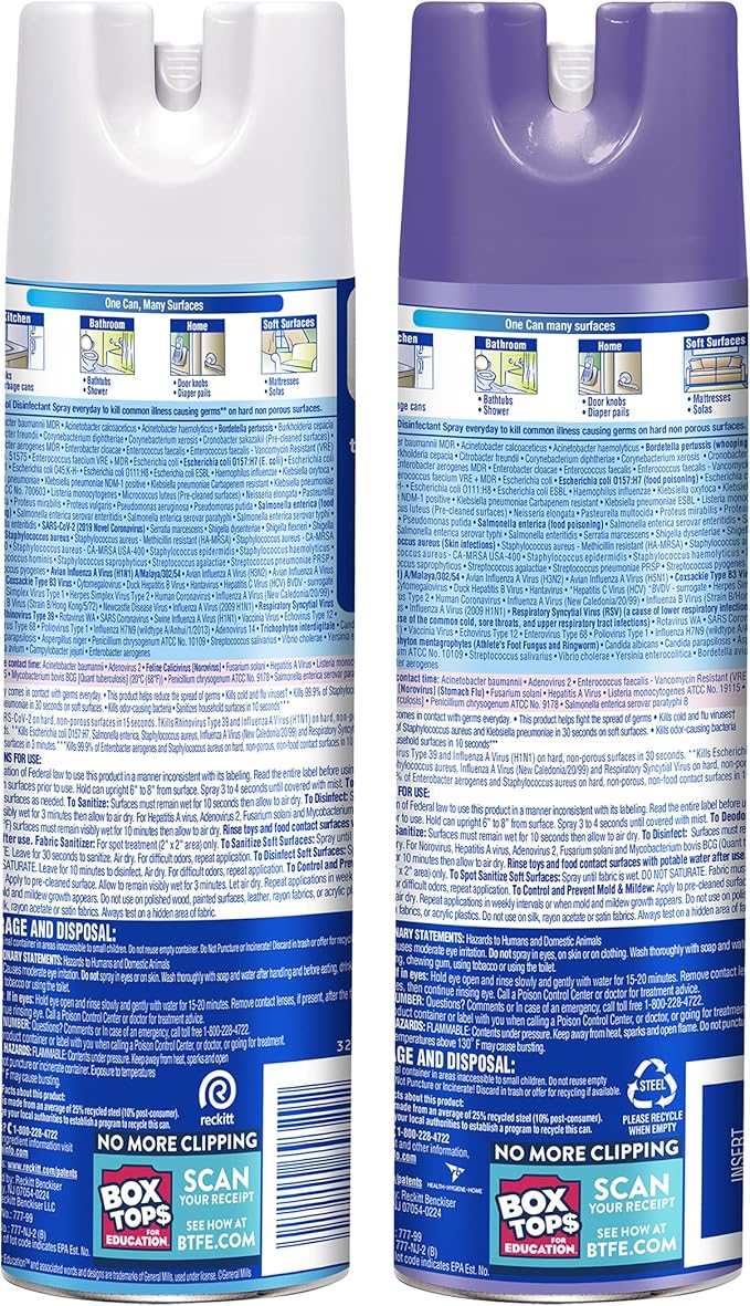 Lysol 2x19oz Crisp Linen + 2x19oz Early Morning Breeze Disinfectant Spray Bundle