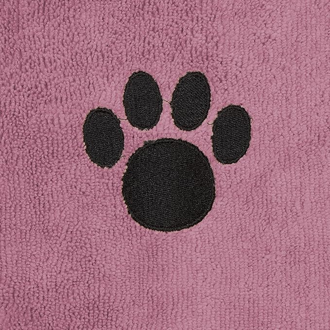 Bone Dry Pet Grooming Towel Collection Absorbent Microfiber Drying Set, 15x30", Embroidered Rose, 3 Count