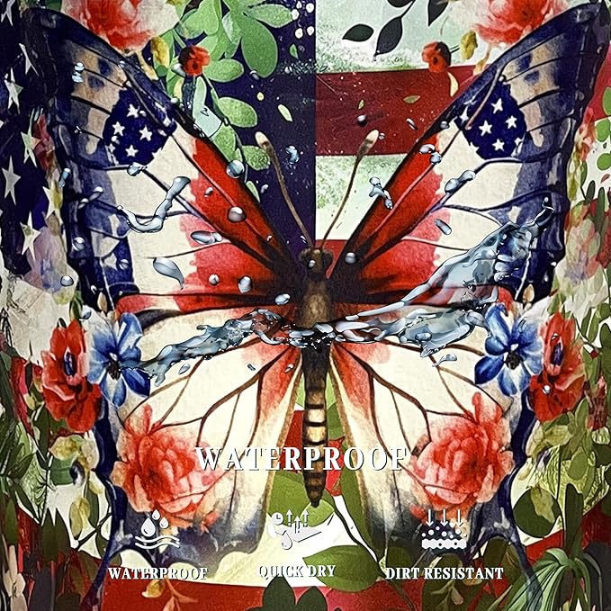 Beautiful Butterfly American Flag Laundry Basket Foldable Oxford Cloth Laundry Hamper With Handle Portable Clothes Storage Basket 18.9 X 16.5 Inch Storage Bag For Laundry Room/Bathroom/Bedroom