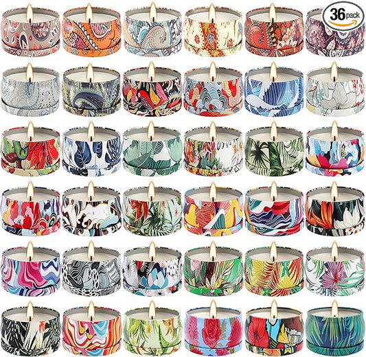 36-Pack Scented Candles Gift Set – 2.5oz Long-Lasting Soy Wax Candles with Essential Oils | Aromatherapy for Relaxation, Stress Relief & Sleep | Home Decor, Gifts for Women, Mom, Wife, Friends